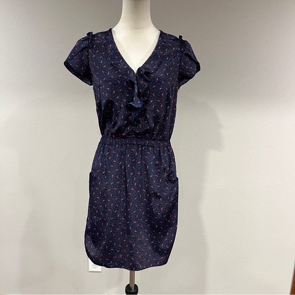 Jessica Simpson Dresses & Skirts - Jessica Simpson Navy Blue shoe and dot print mini Dress size small